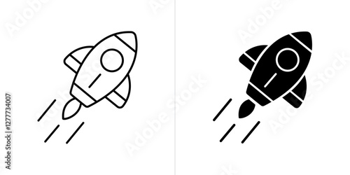 Startup line and solid web icon set. Vector illustration