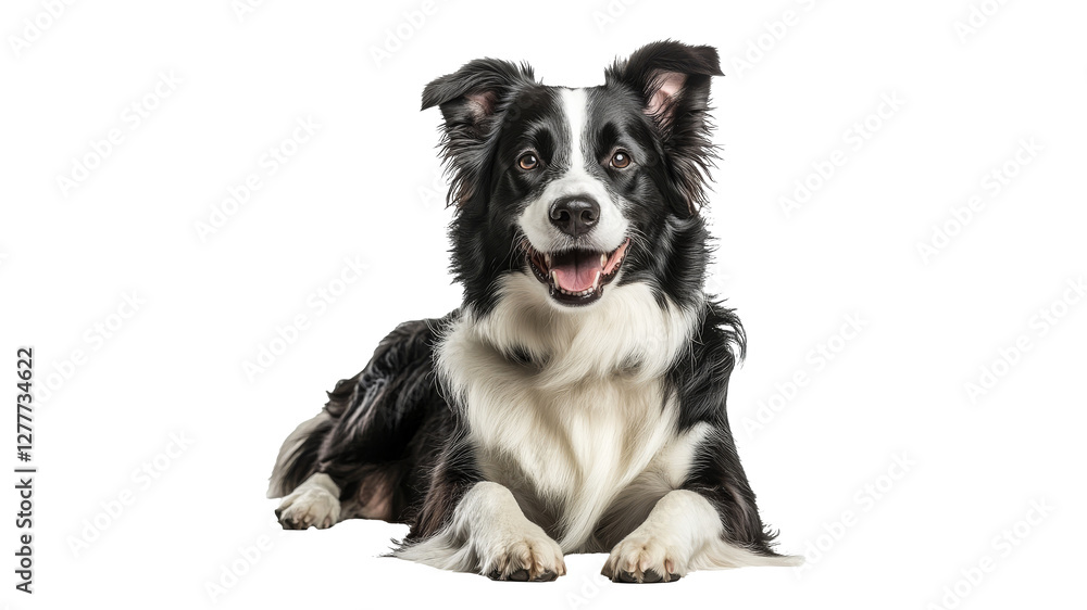 Obraz premium Happy border collie with black and white fur