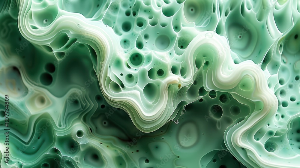Abstract green organic fluid texture with swirls and patterns Abstract green organic fluid texture with swirls and patterns