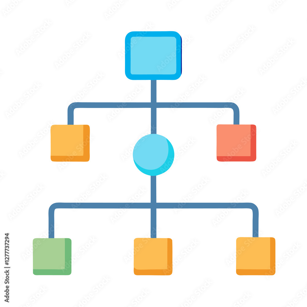 Modern flat workflow chart with simple step process business flow Modern flat workflow chart with simple step process business flow