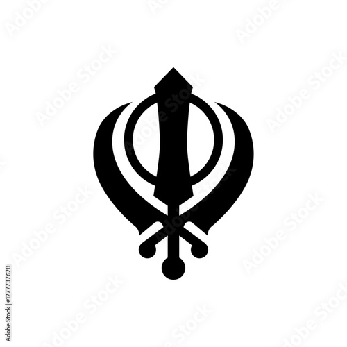 Sikhh symbol template, khanda religion logo vector