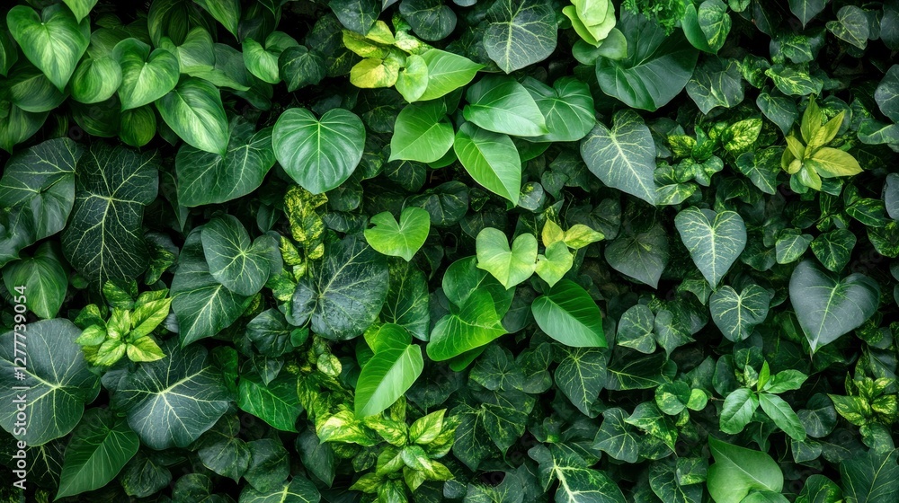 Lush Green Tropical Foliage Wall Texture Lush Green Tropical Foliage Wall Texture