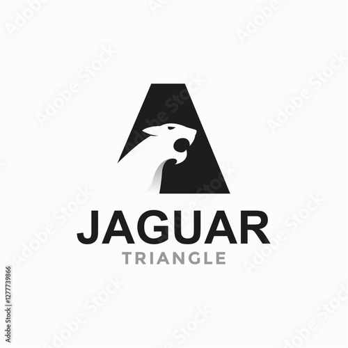 jaguar triangle simple logo in negative space