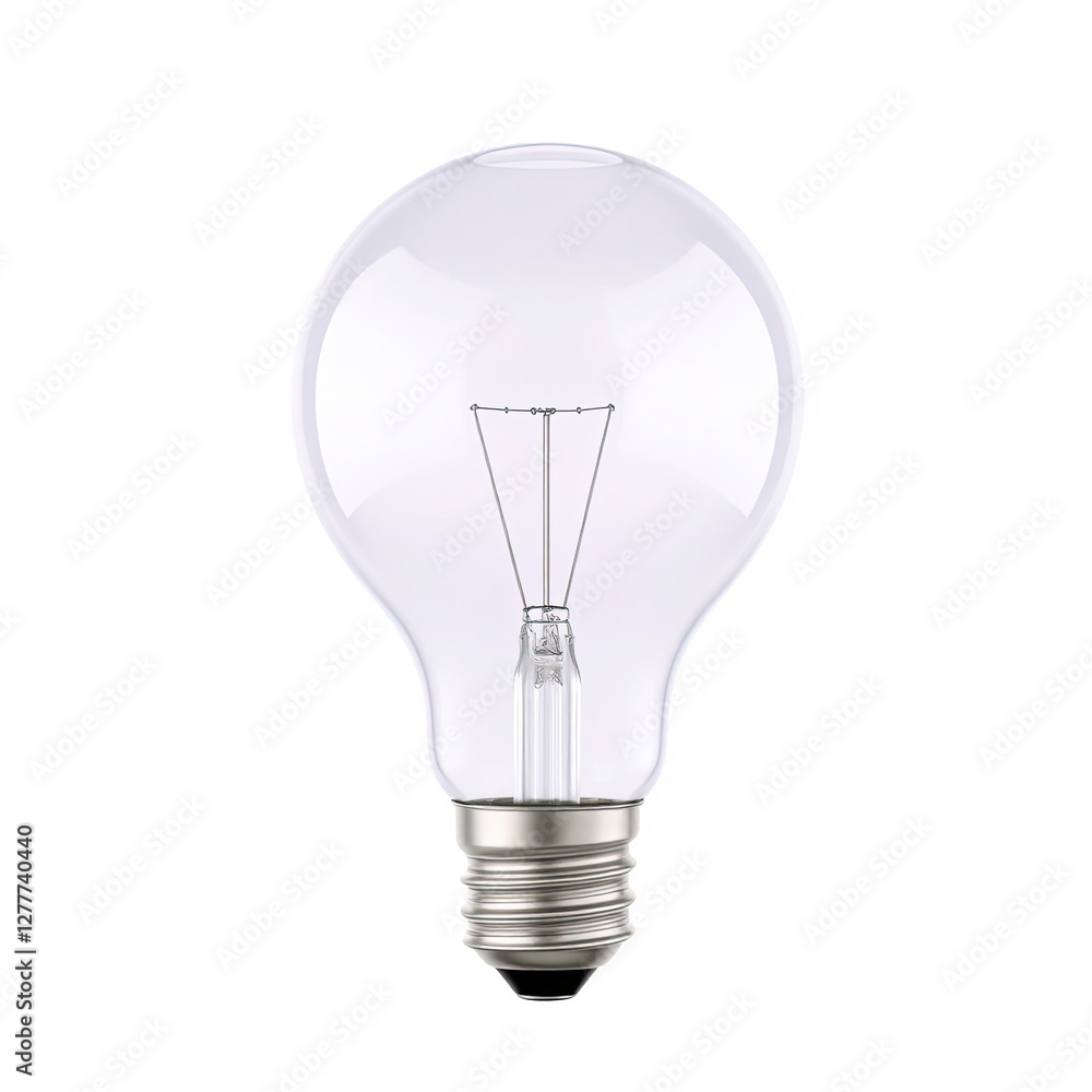 Incandescent Lightbulb with Visible Filament Clear Glass on Transparent Background Incandescent Lightbulb with Visible Filament Clear Glass on Transparent Background
