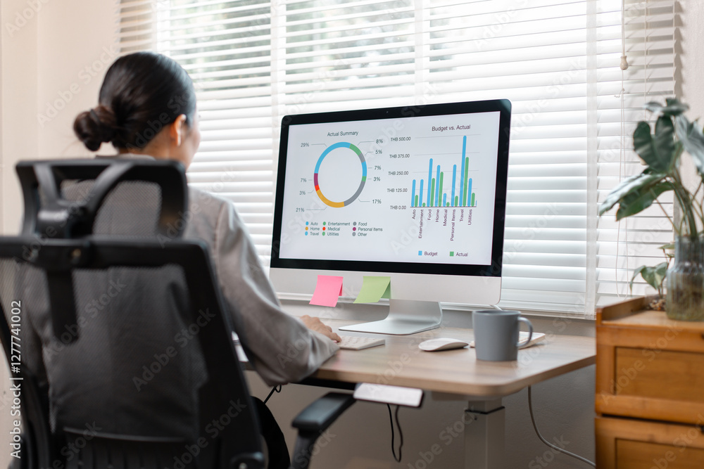 Accounting company provide finance and taxation planning for profitable cash flow,asian woman accountant working in office, analyze financial data and accounting record with calculator.Insight
Accounting company provide finance and taxation planning for profitable cash flow,asian woman accountant working in office, analyze financial data and accounting record with calculator.Insight