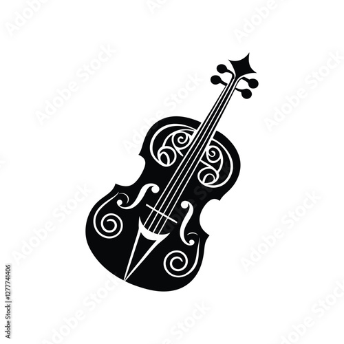 guitar and music notes with celtic pattern