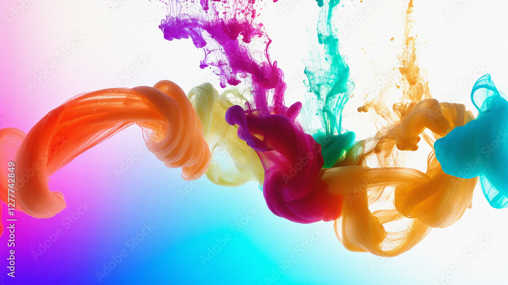 Obraz premium Paint, coating, splatter, melt, pattern, colorful, gradient, creative, cool, artistic, template