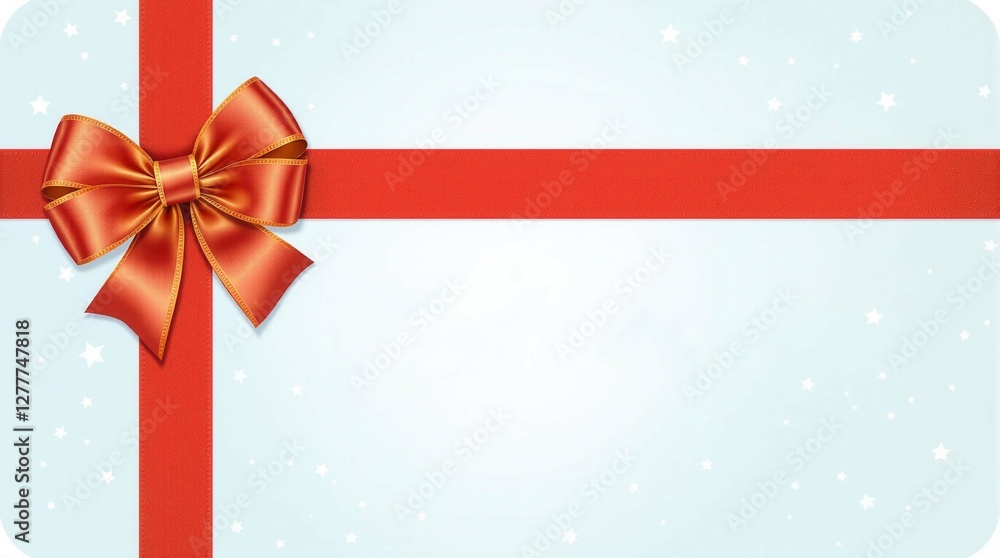A red ribbon with a bow on it A red ribbon with a bow on it