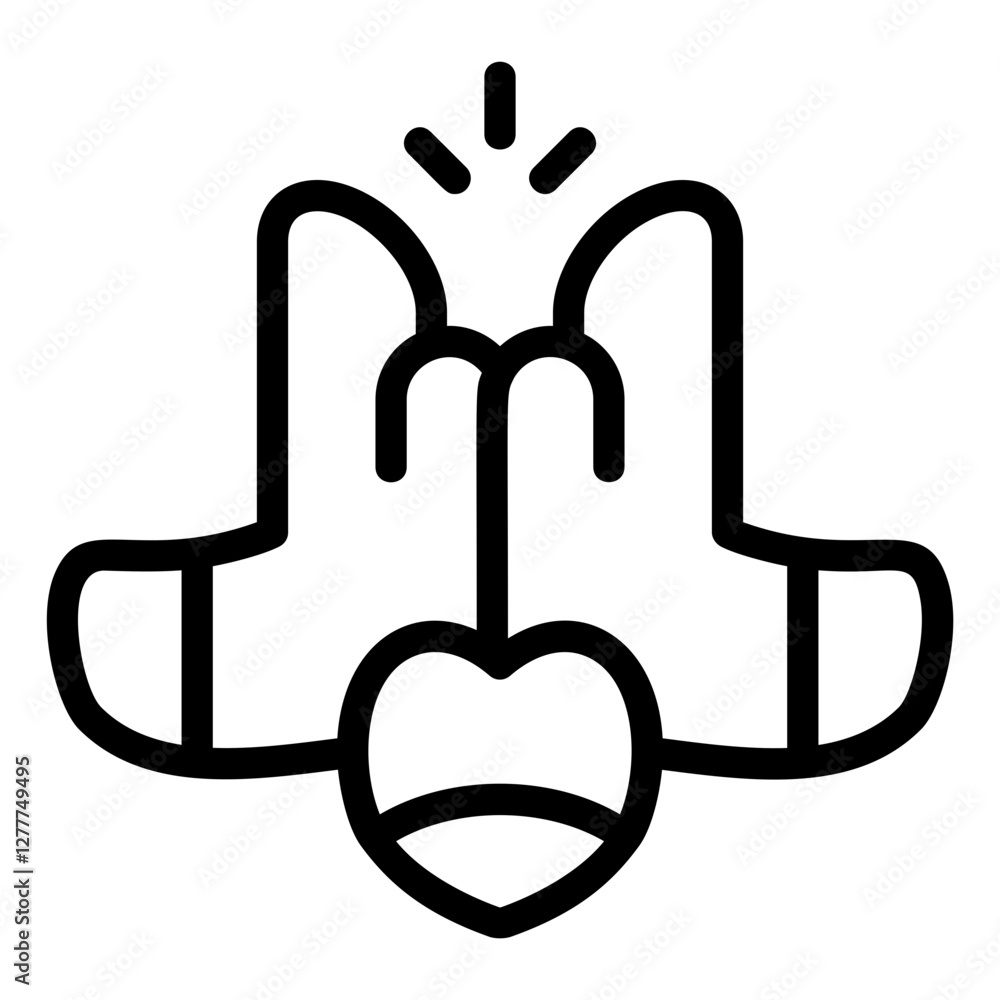 High Five Line Icon High Five Line Icon