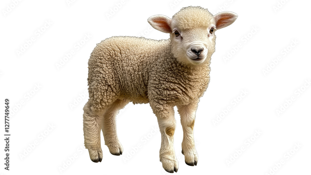 Spring lamb on white background Spring lamb on white background