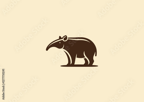 A simple tapir silhouette, representing rarity, resilience, and the wild environment.