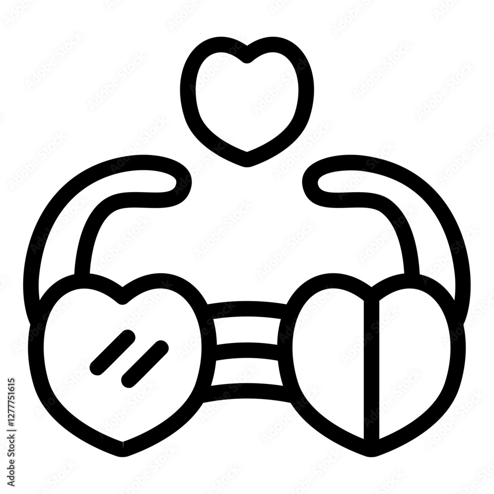 Obraz premium Love Glasses Line Icon