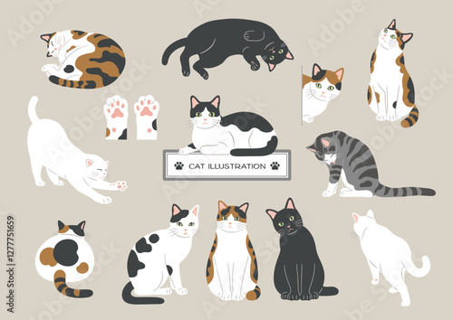 猫のイラスト素材セット