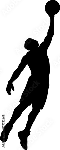 A basketball player dunk silhouette illustration vector design.