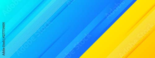 modern blue and yellow abstract design with stripes background. Suitable for backgrounds, branding, and modern decor.