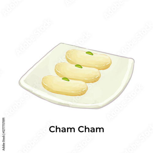 Indian Popular Sweets Cham Cham