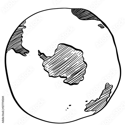 World globe map outline drawing