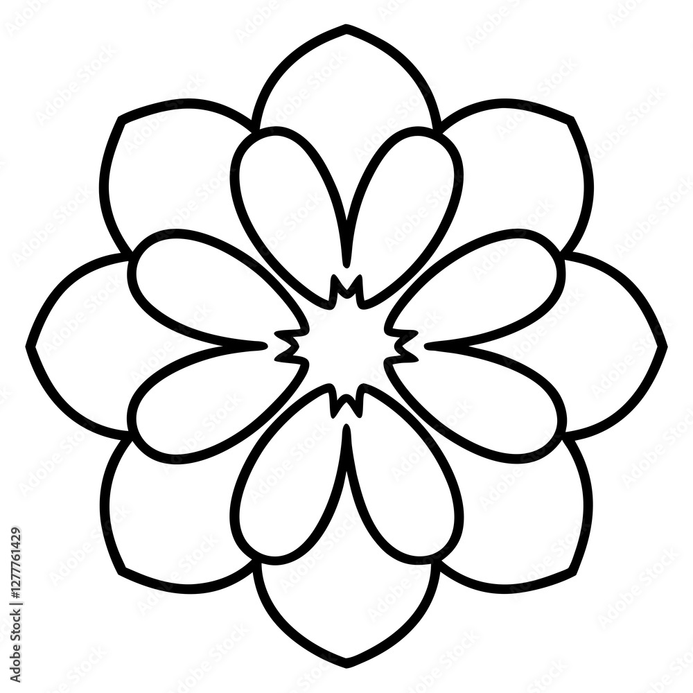 Geranium Flower Icon – Symmetrical Petals Vector Geranium Flower Icon – Symmetrical Petals Vector