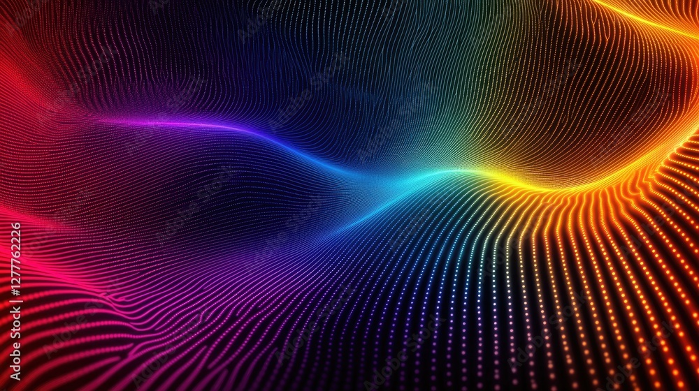 Abstract Rainbow Wave, Digital Art Abstract Rainbow Wave, Digital Art