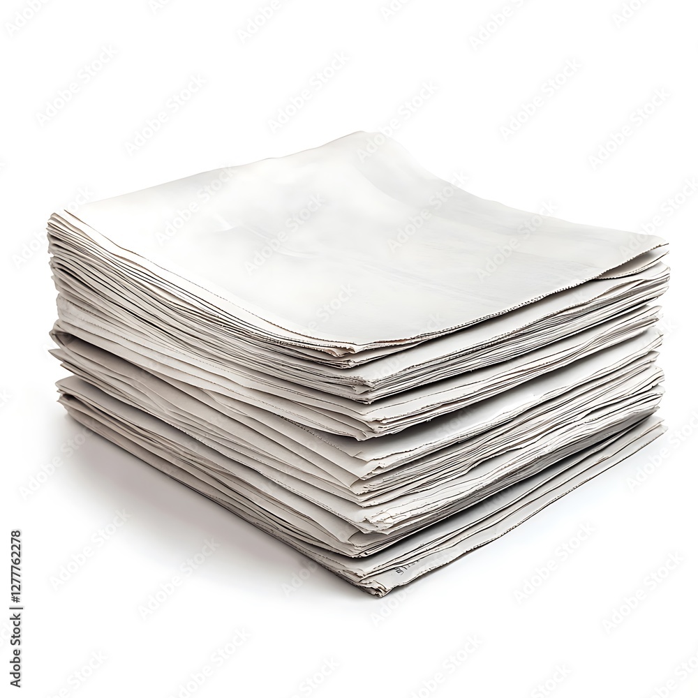 newspaper closeup on white background. shallow depth of field newspaper closeup on white background. shallow depth of field
