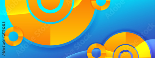 Blue and orange abstract background with circles suitable for graphic design projects, social media posts, website backgrounds, and presentation slides.