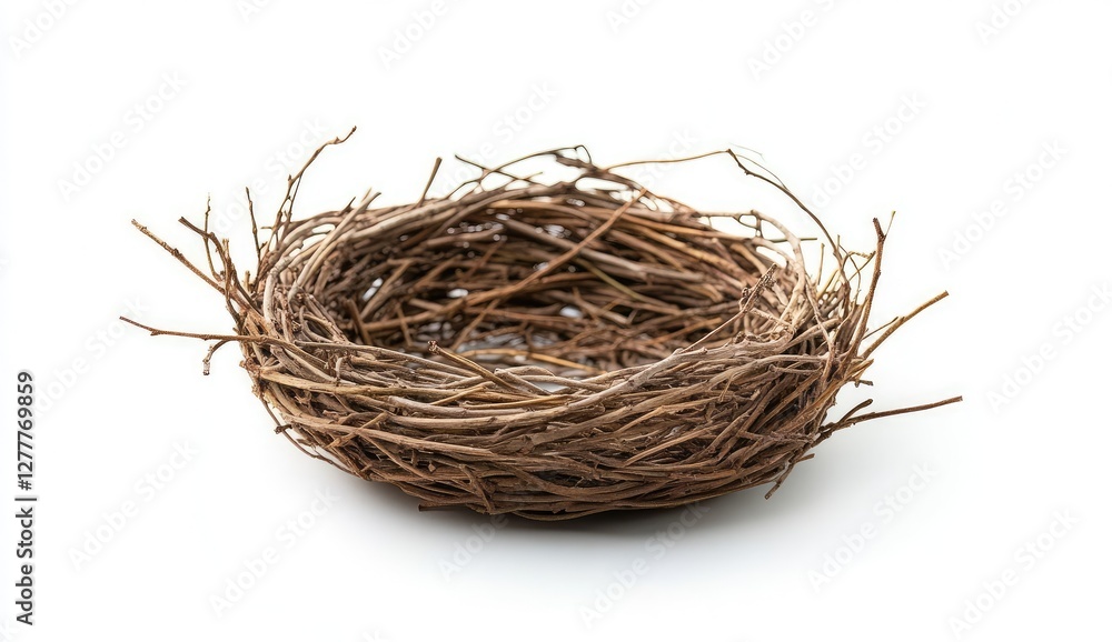 Empty bird nest twigs studio white background nature (1) Empty bird nest twigs studio white background nature (1)