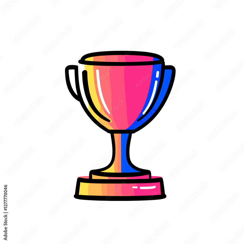 Colorful trophy illustration on a white background Colorful trophy illustration on a white background
