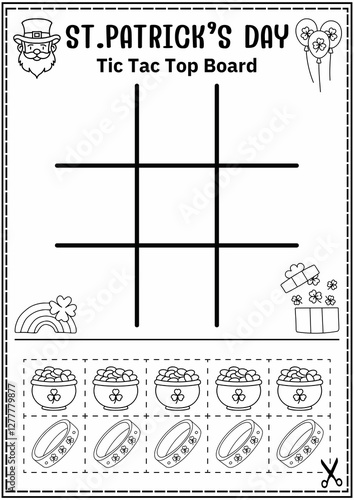 Celebrate St. Patrick’s Day with this fun printable Tic Tac Toe game! Featuring leprechauns, shamrocks, and rainbows—perfect for parties, classrooms, or family fun. Easy to print & play. Instant downl photo