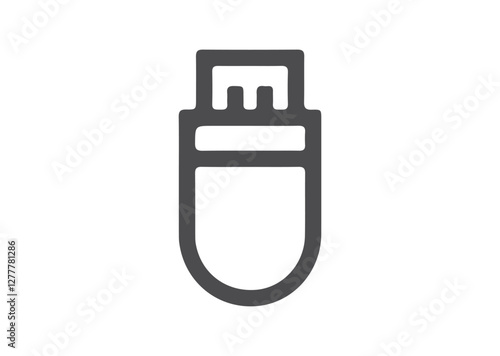 USB icon vector. Flash Drive icon symbol isolated on white background.