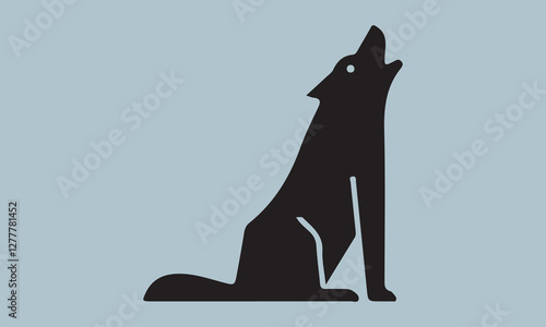 wolf howling vector