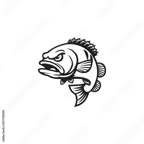 Bass fish mascot template
