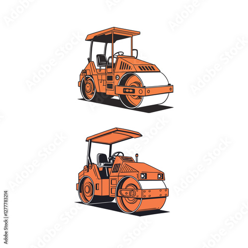 red tractor isolated on white