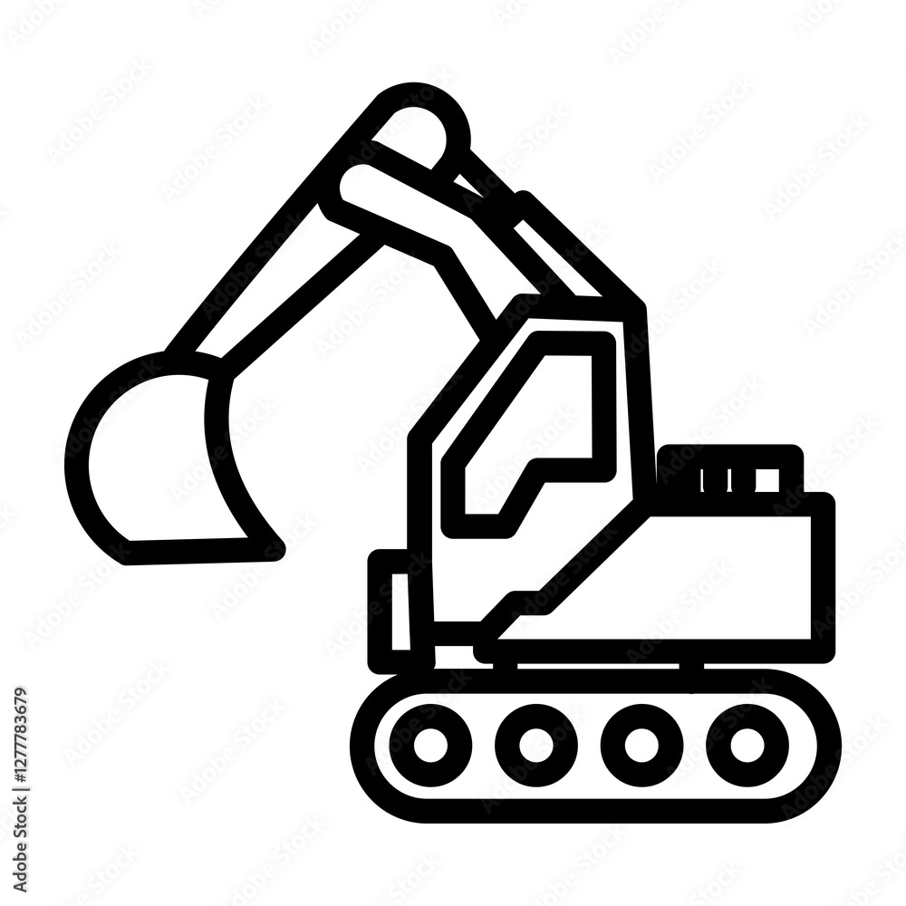 Naklejka premium excavator vector illustration
