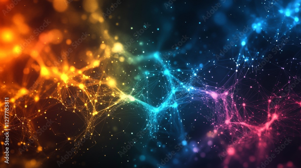 Obraz premium Vibrant Cosmic Network