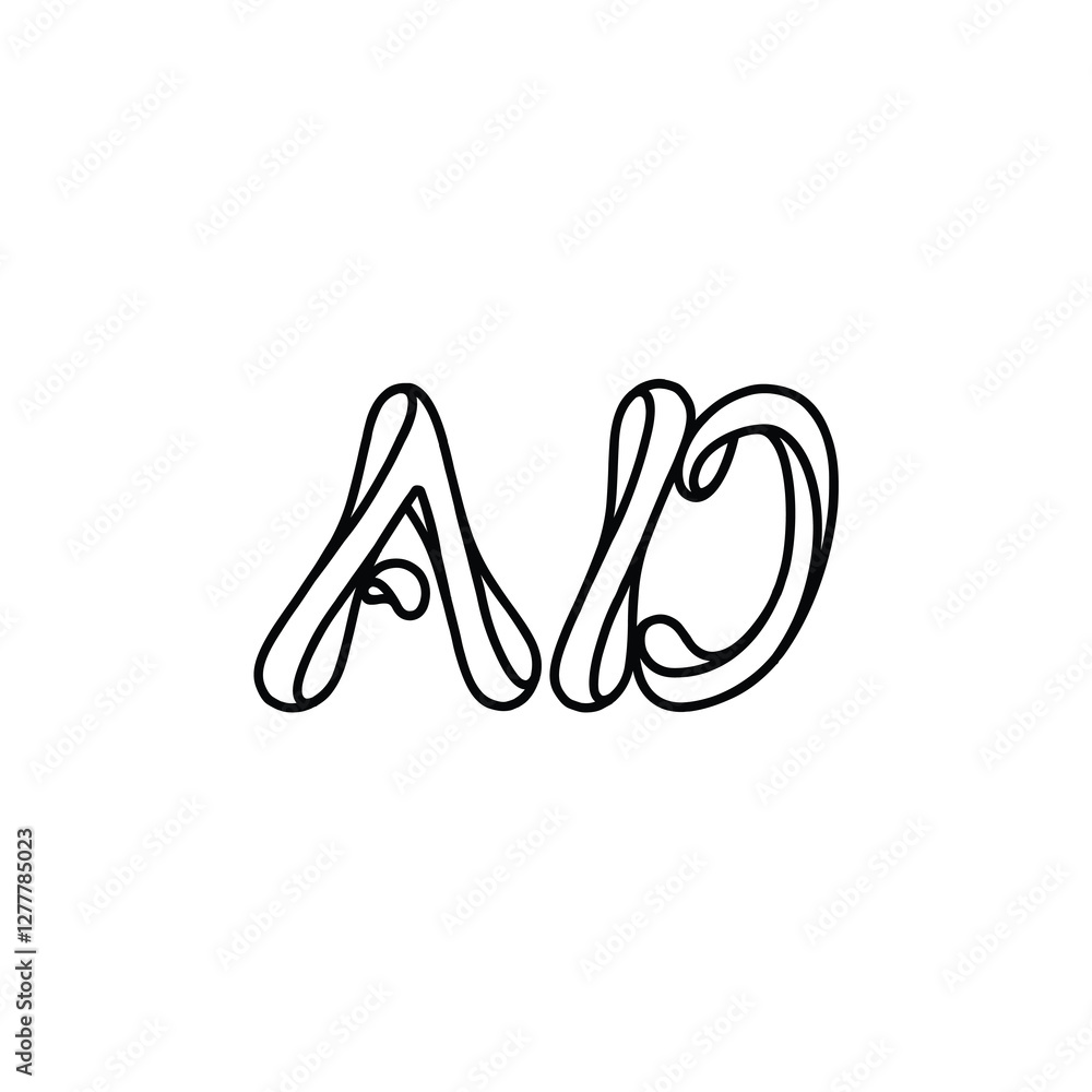 AD monogram logo design letter text name symbol monochrome logotype alphabet character simple logo AD monogram logo design letter text name symbol monochrome logotype alphabet character simple logo