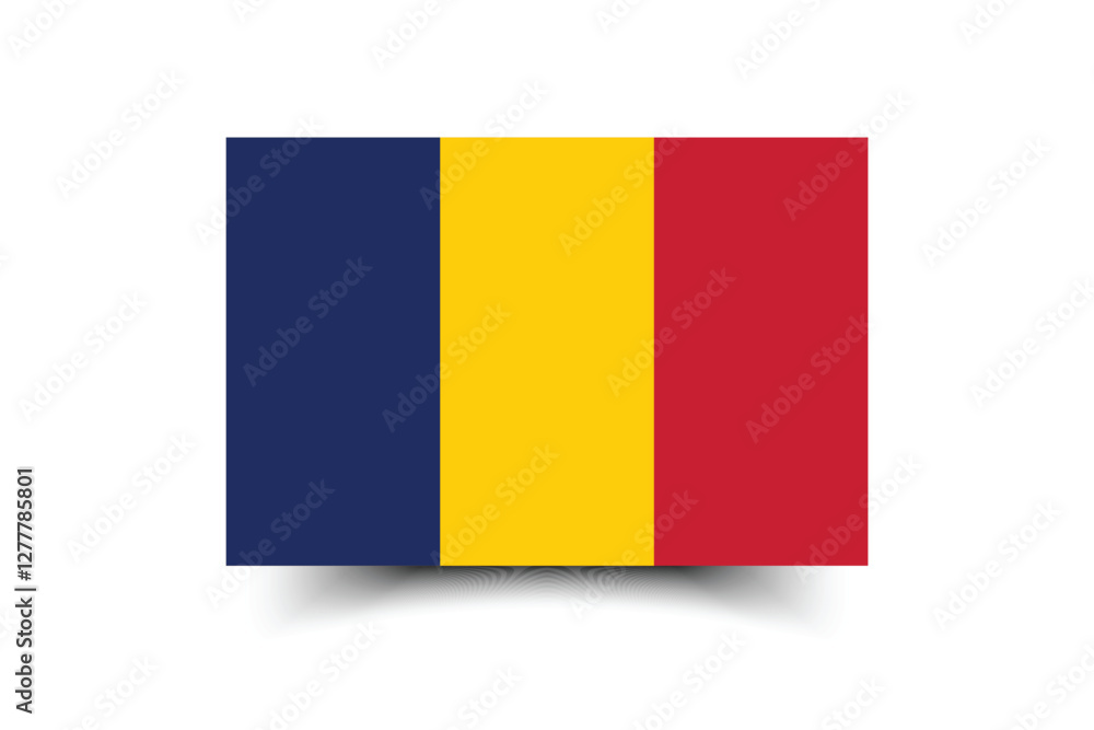 Fototapeta premium Chad flag. Flag of Chad. Flag icon. Standard color. Standard size. Rectangular flag. Computer illustration. Digital illustration. Vector illustration.