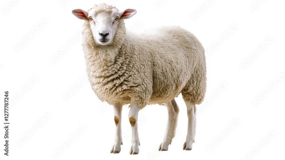 Sheep standing on white background Sheep standing on white background