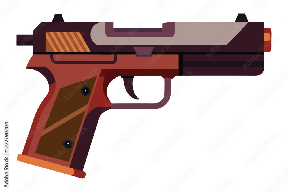 Pistol icon vector design illustration isolated on white background Pistol icon vector design illustration isolated on white background