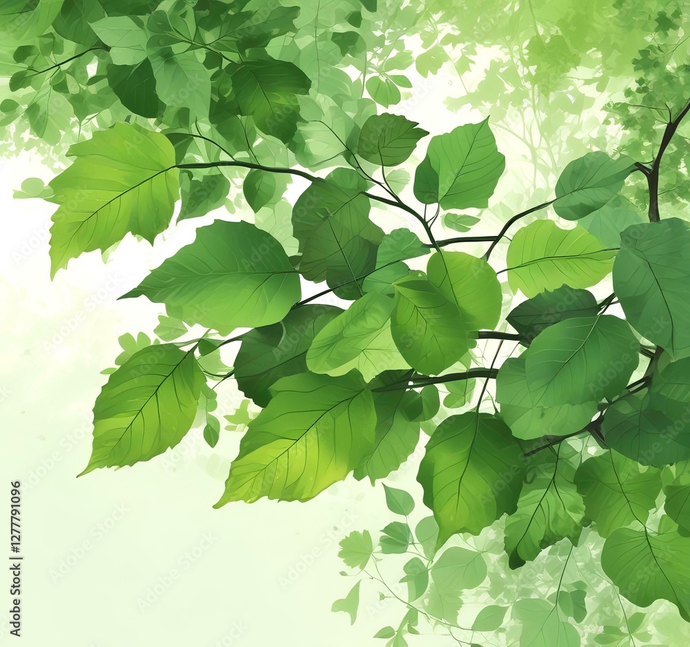Illlustration of green environment with fresh leaves. Illlustration of green environment with fresh leaves.