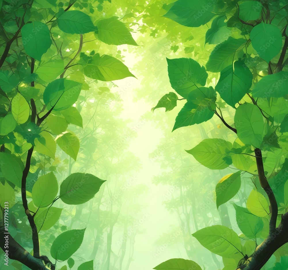 Illlustration of green environment with fresh leaves. Illlustration of green environment with fresh leaves.