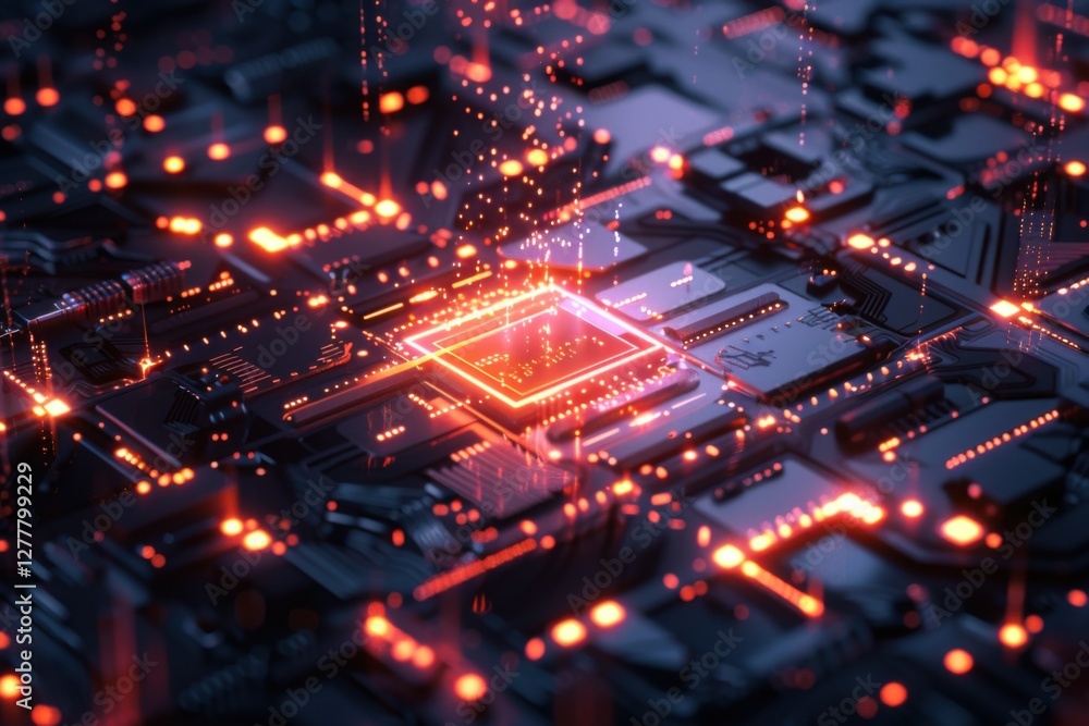 Interconnected glowing nodes with AI core creating a digital shield for security Interconnected glowing nodes with AI core creating a digital shield for security