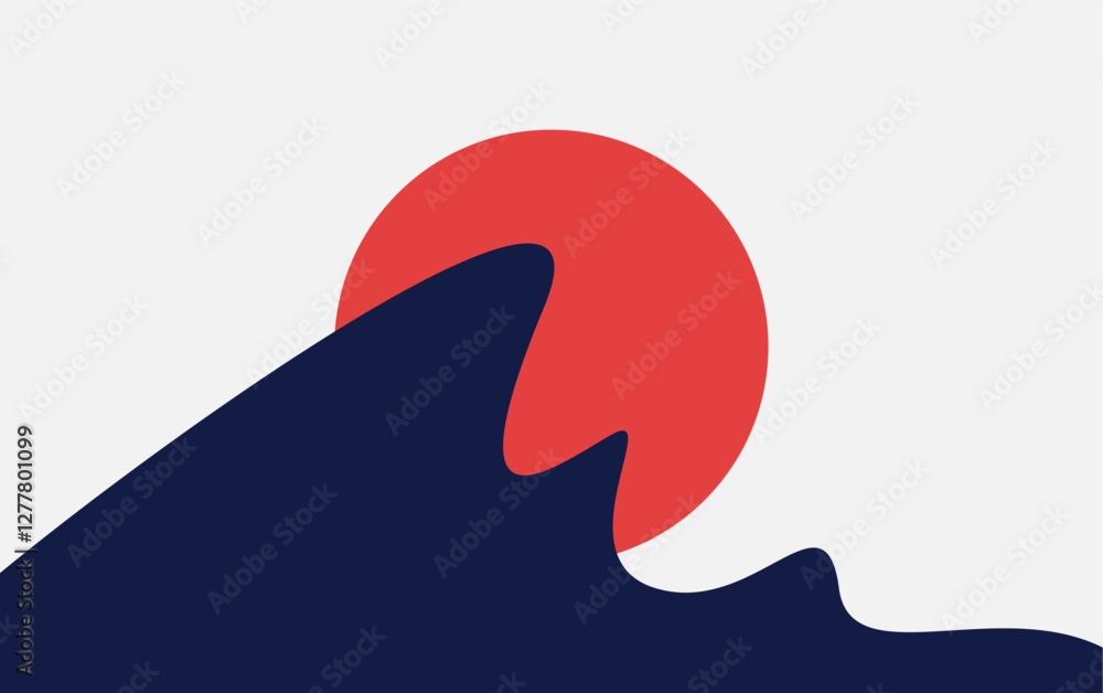 Minimalist Mountain Sun Background Minimalist Mountain Sun Background