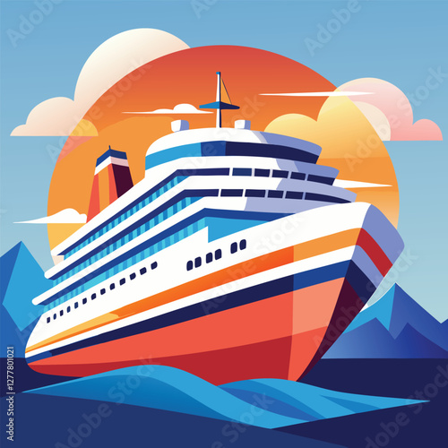 cruise ship vector