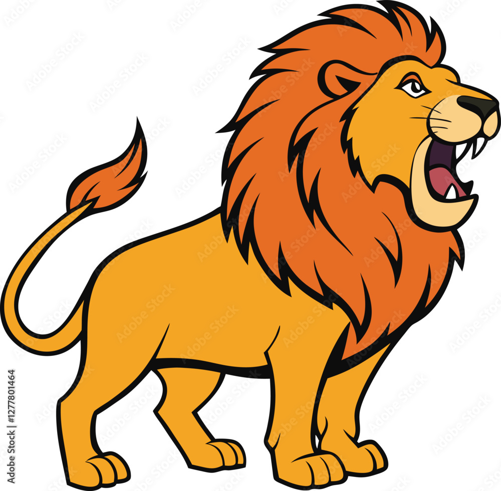 Obraz premium roaring lion side view