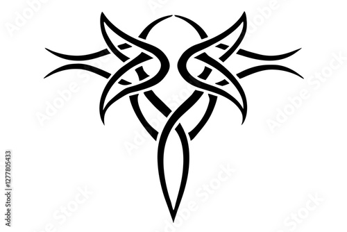 Tribal celtic or maori tattoo silhouette