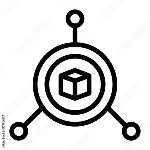 3D Rotation Line Icon