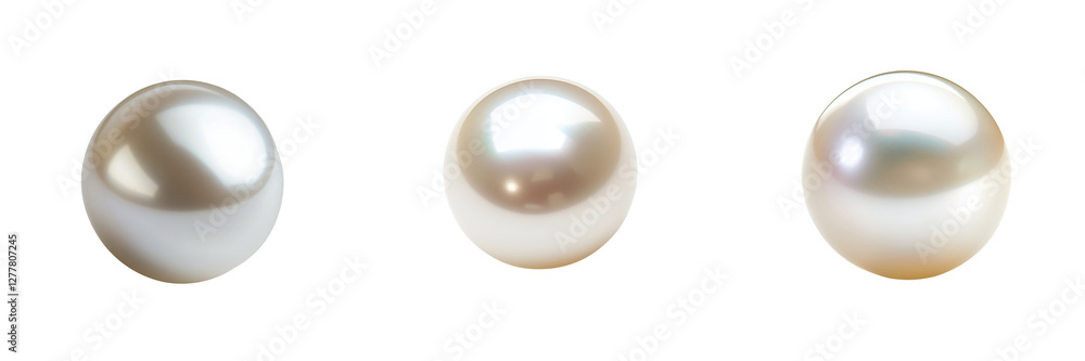 Set of Elegant Pearls Isolated on a Transparent Background Set of Elegant Pearls Isolated on a Transparent Background