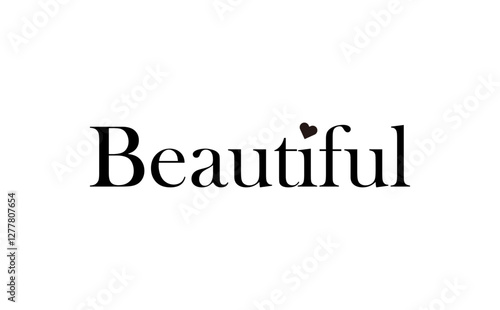 ハートを組み合わせた、Beautiful（あなたは美しい）のシンプルなロゴマーク
