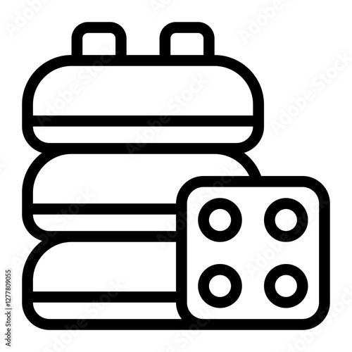 Block Game Line Icon