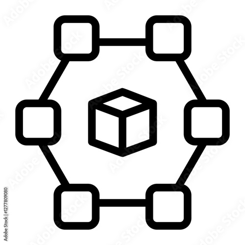 Blockchain Line Icon